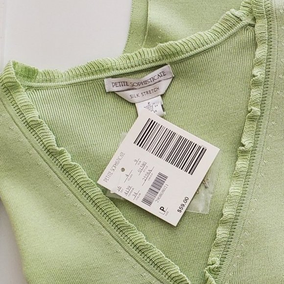 Petite Sophisticate Silk Stretch Cardigan & Shell Set | NWT | P | Light Green - Picture 7 of 16